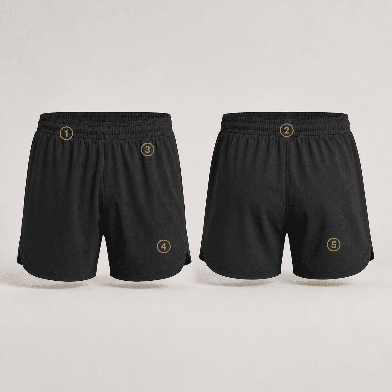 Gym Training Shorts logo placement guide