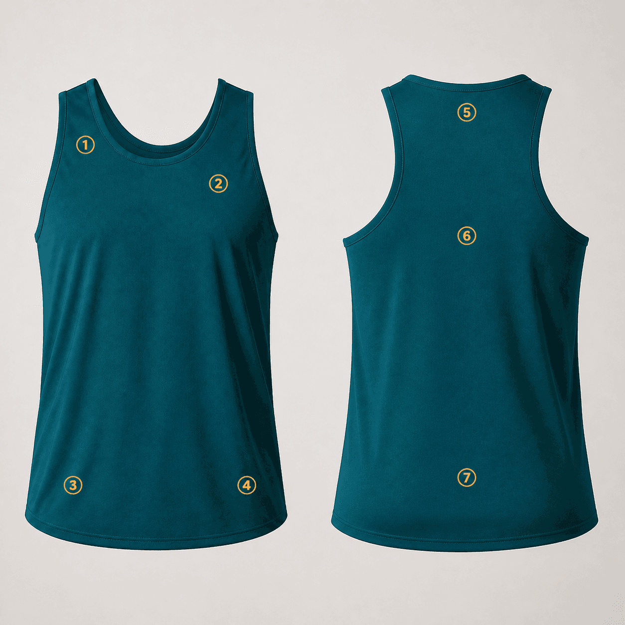 Training Tank Top logo placement guide