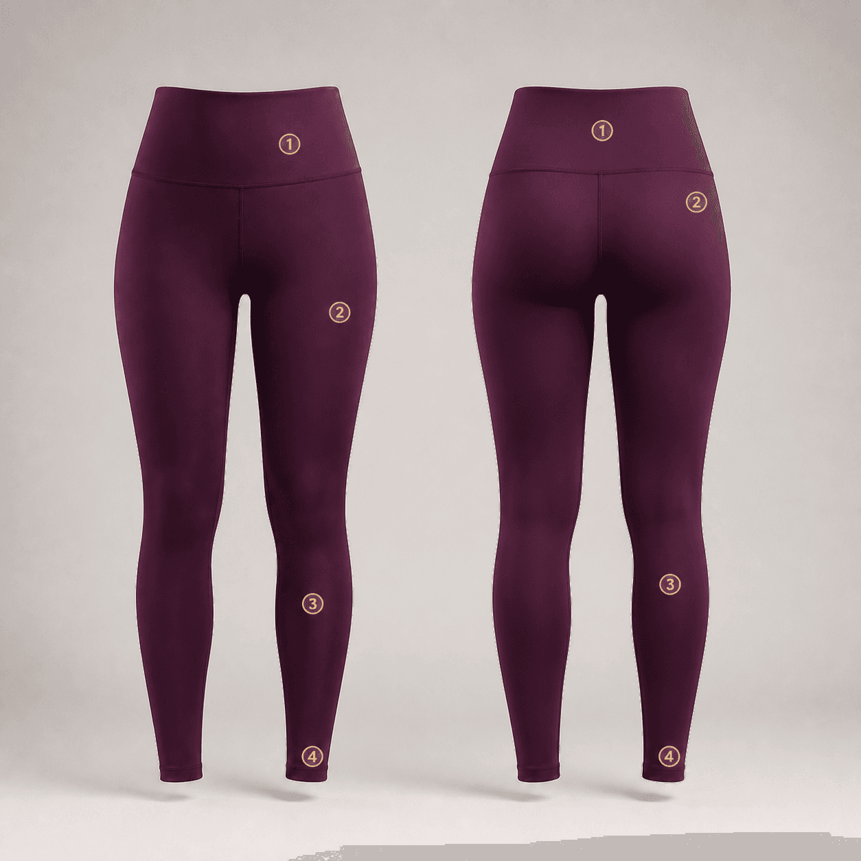 Workout Leggings logo placement guide