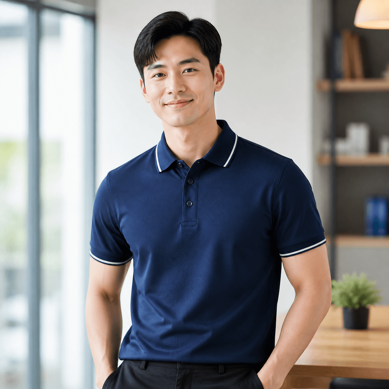 Corporate Polo Shirt Embroidery-stable chest construction