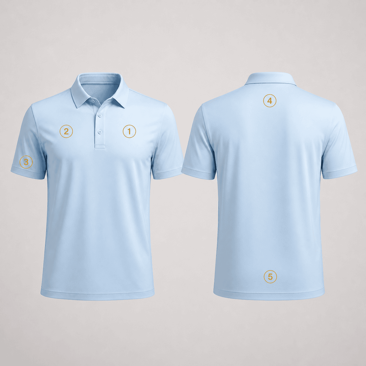 Golf Polo Shirt logo placement guide