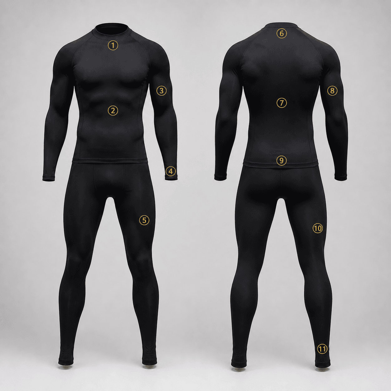 Compression Running Wear logo placement guide