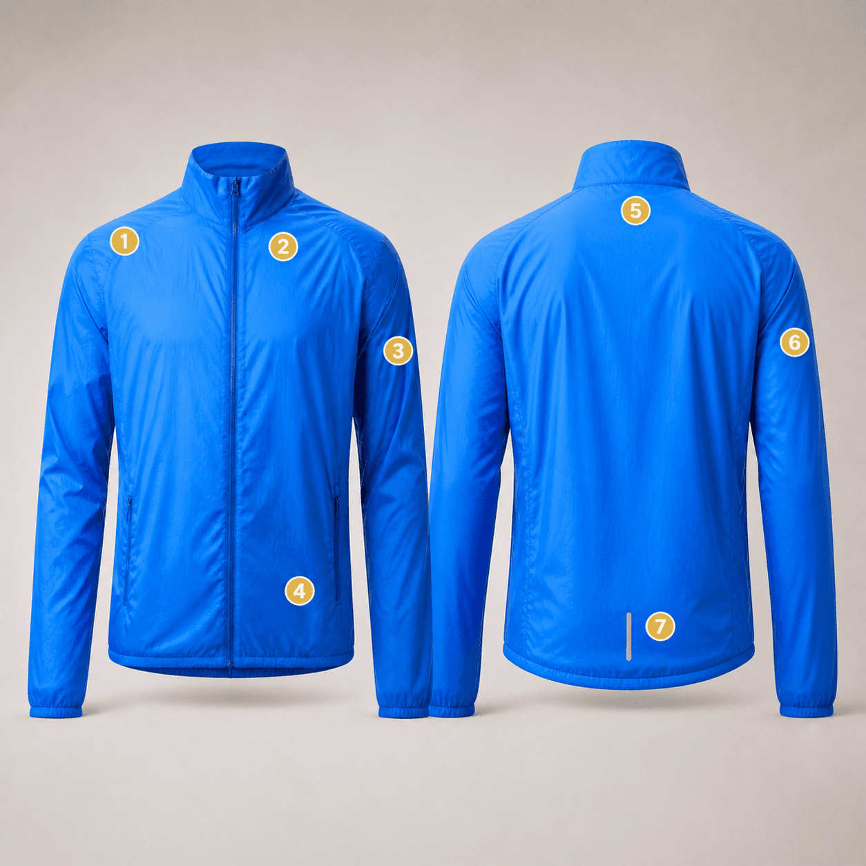 Running Jacket logo placement guide