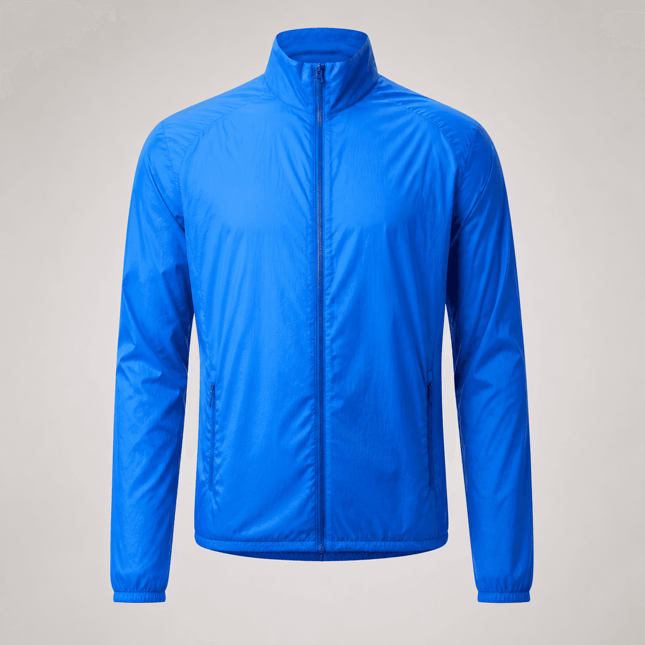 AI-generated demonstration product photograph of running jacket