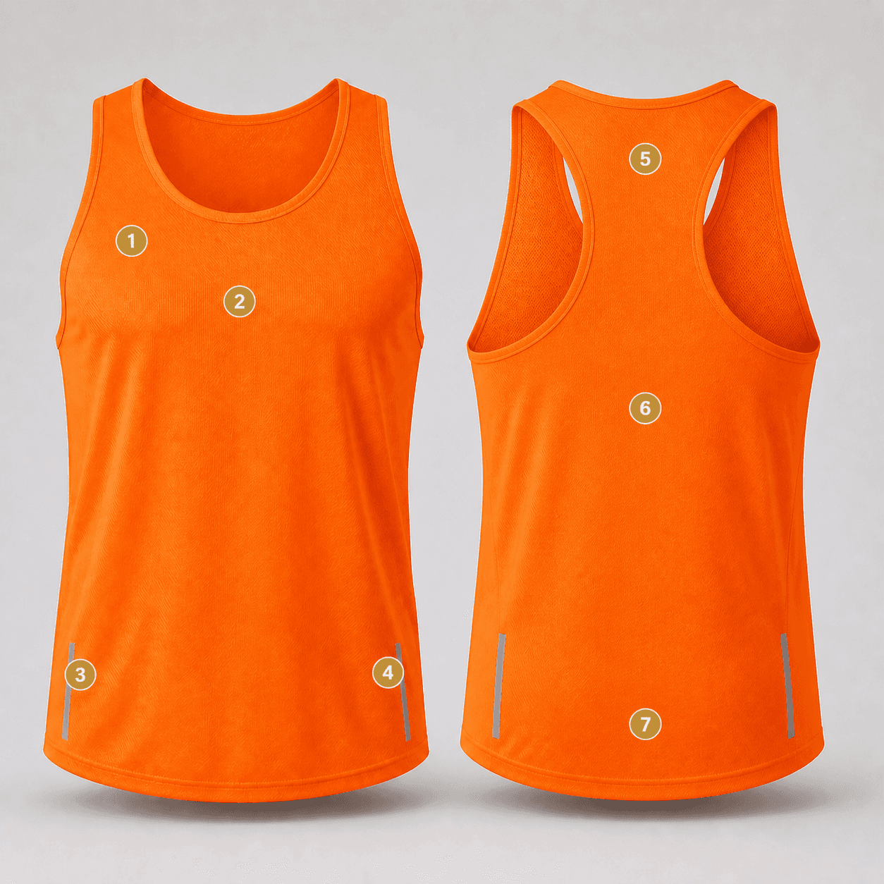 Running Singlet logo placement guide