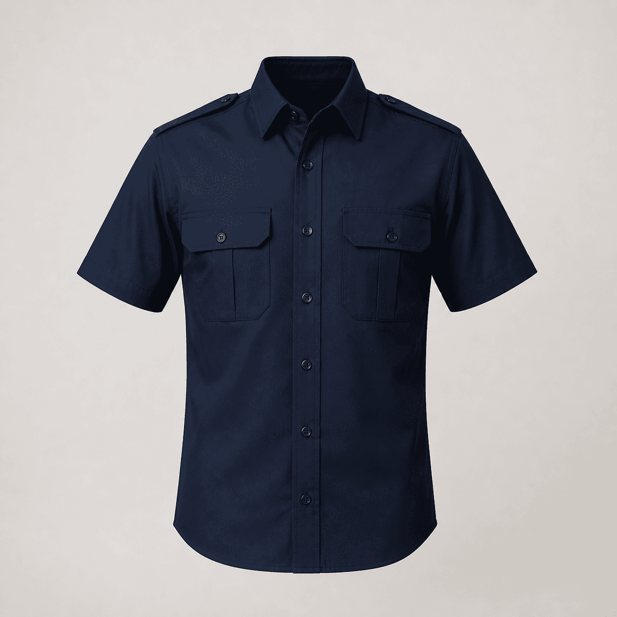 AI-generated demonstration product photograph of uniform shirt