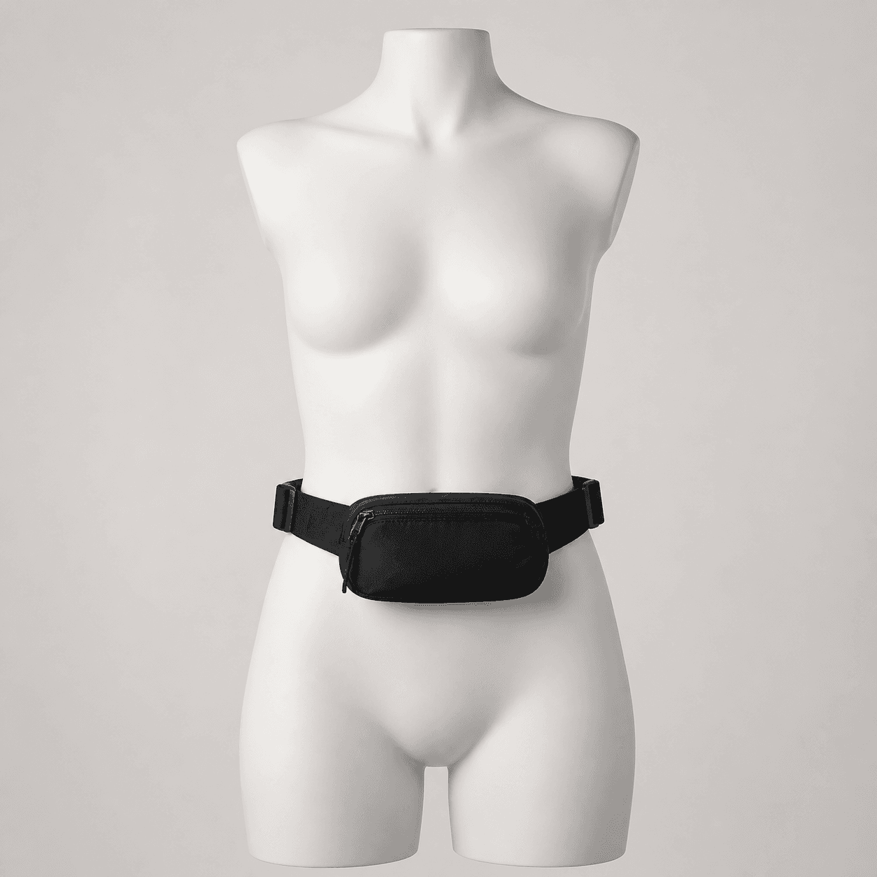 AI-generated demonstration product photograph of running waist bag