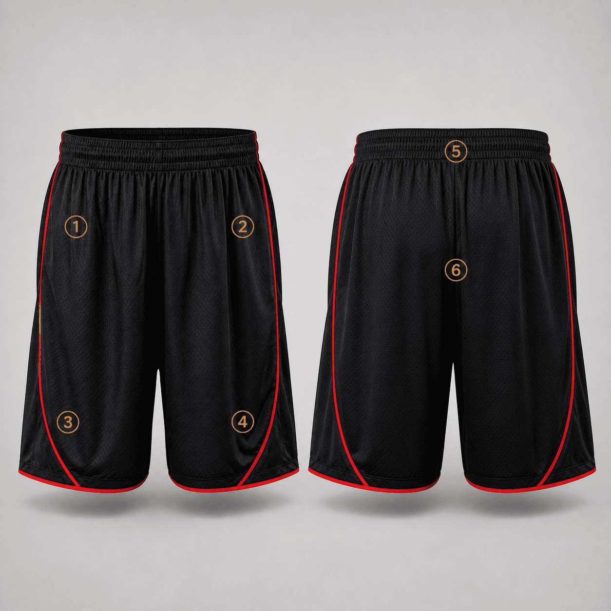 Basketball Shorts logo placement guide