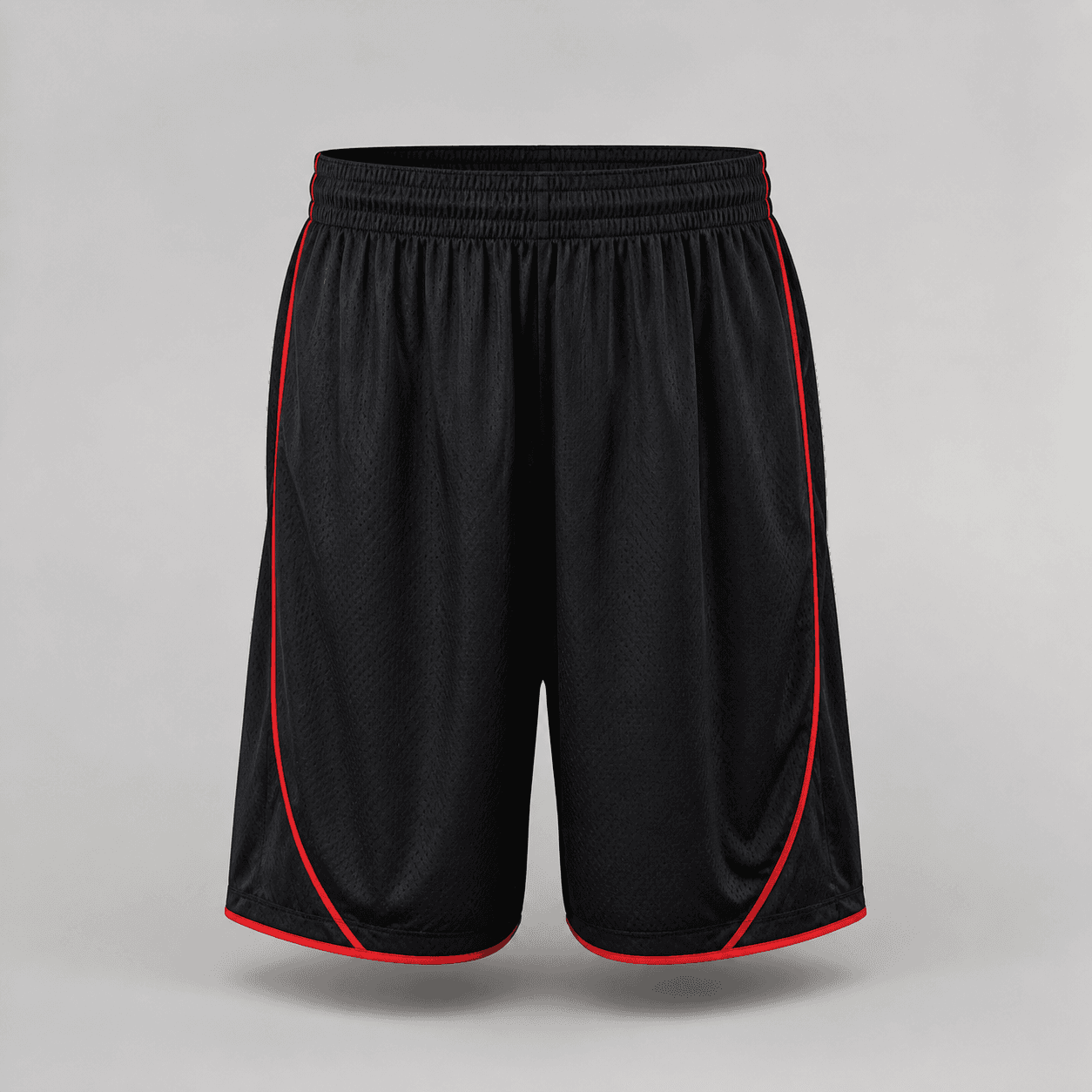 AI-generated demonstration product photograph of basketball shorts