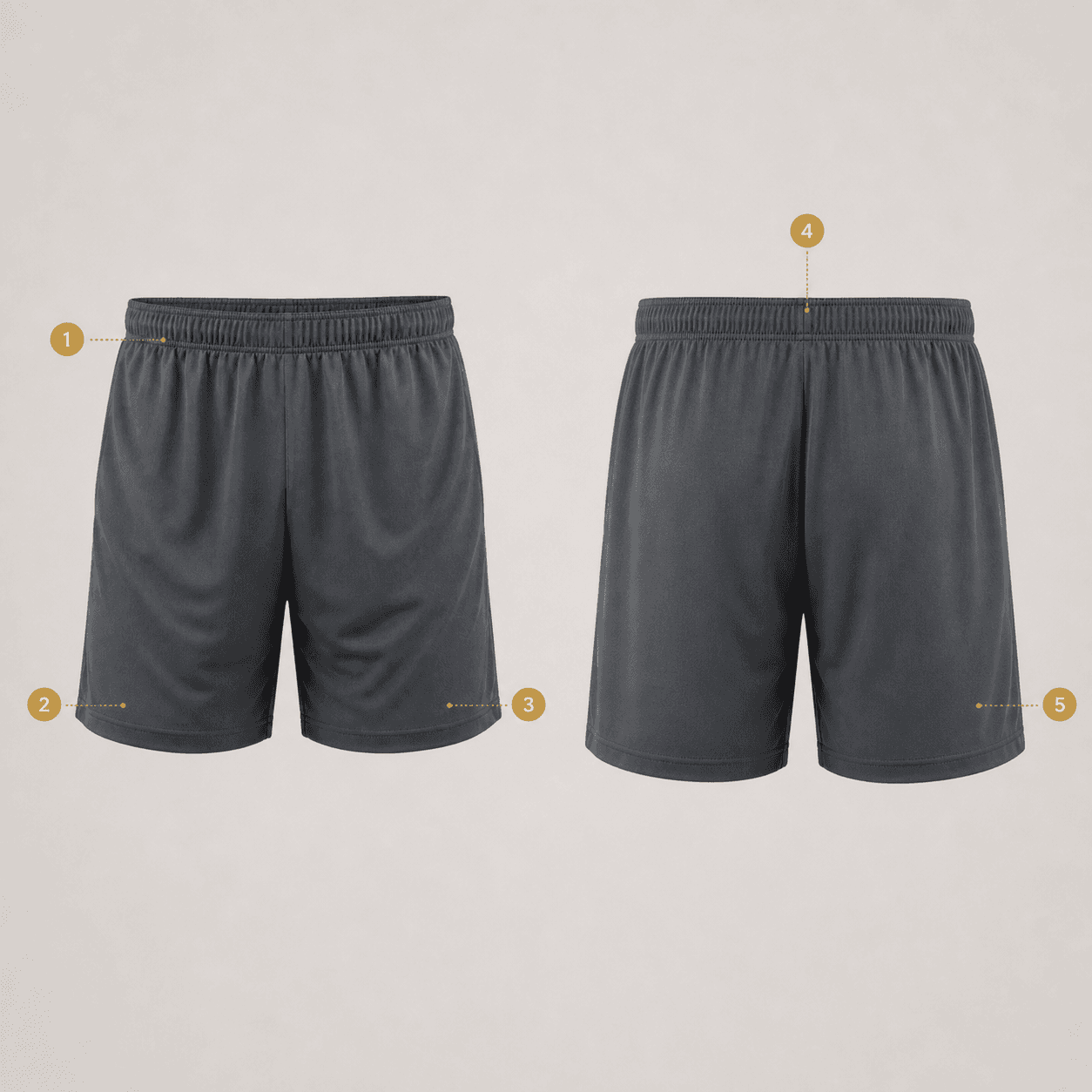 Training Shorts logo placement guide