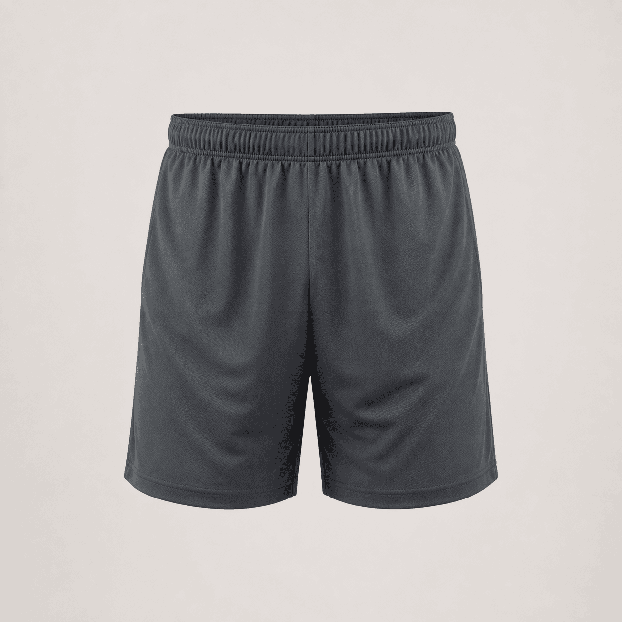 AI-generated demonstration product photograph of training shorts