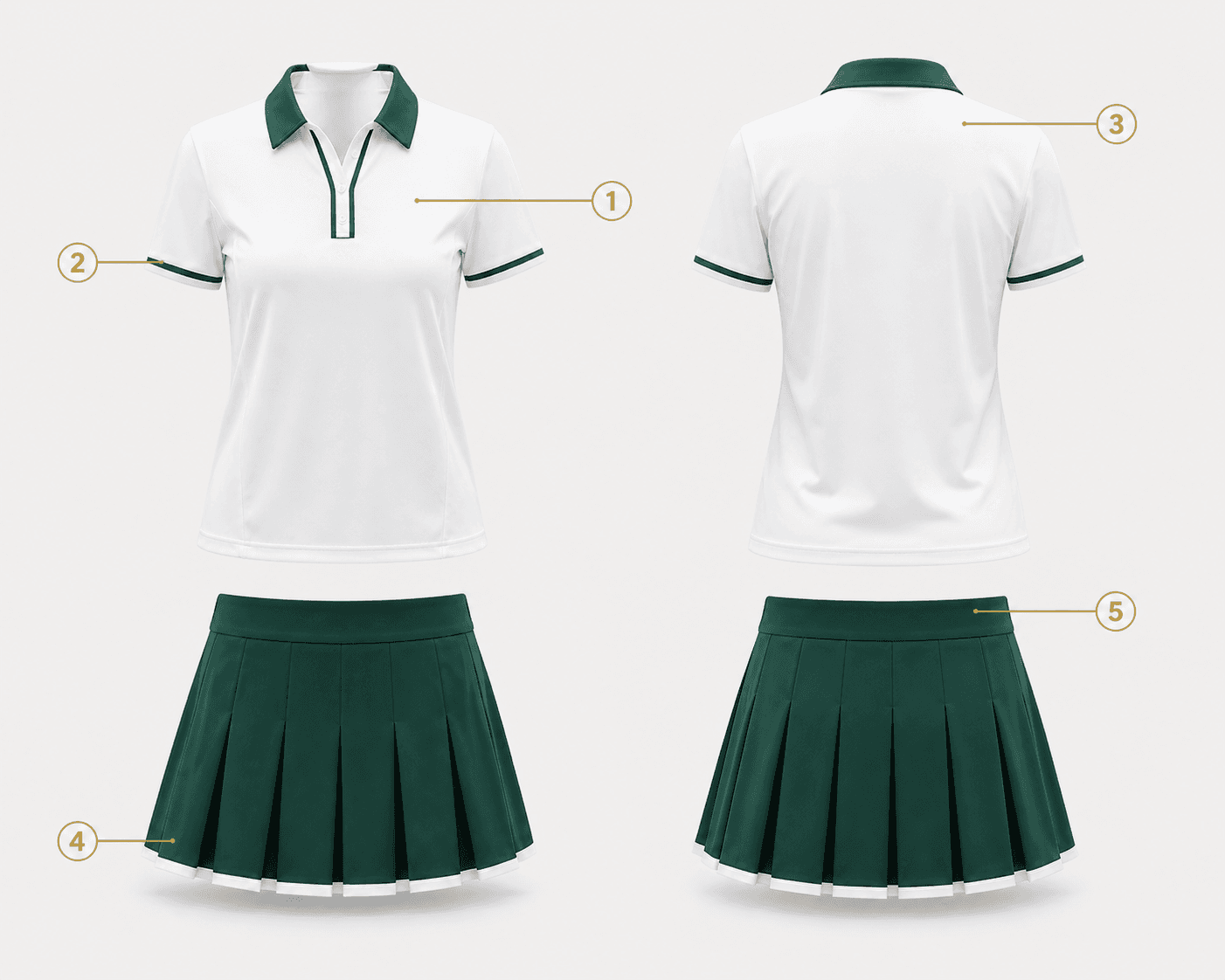 Tennis Apparel Set logo placement guide
