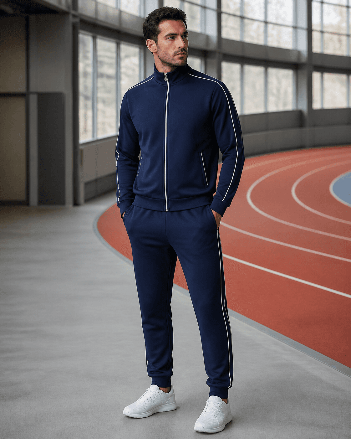 Track Suit Ribbed cuff and hem finishing