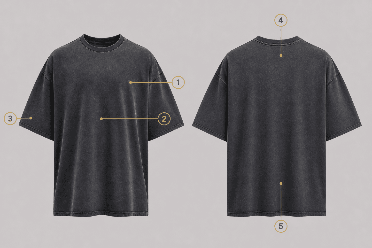 Oversized T-shirt logo placement guide