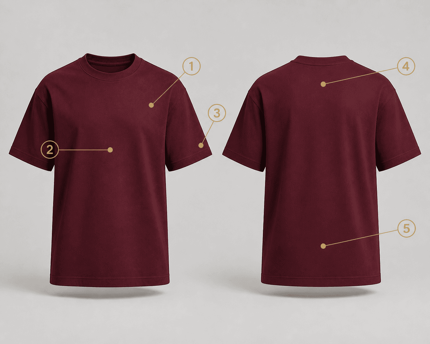 Premium Heavyweight T-shirt logo placement guide