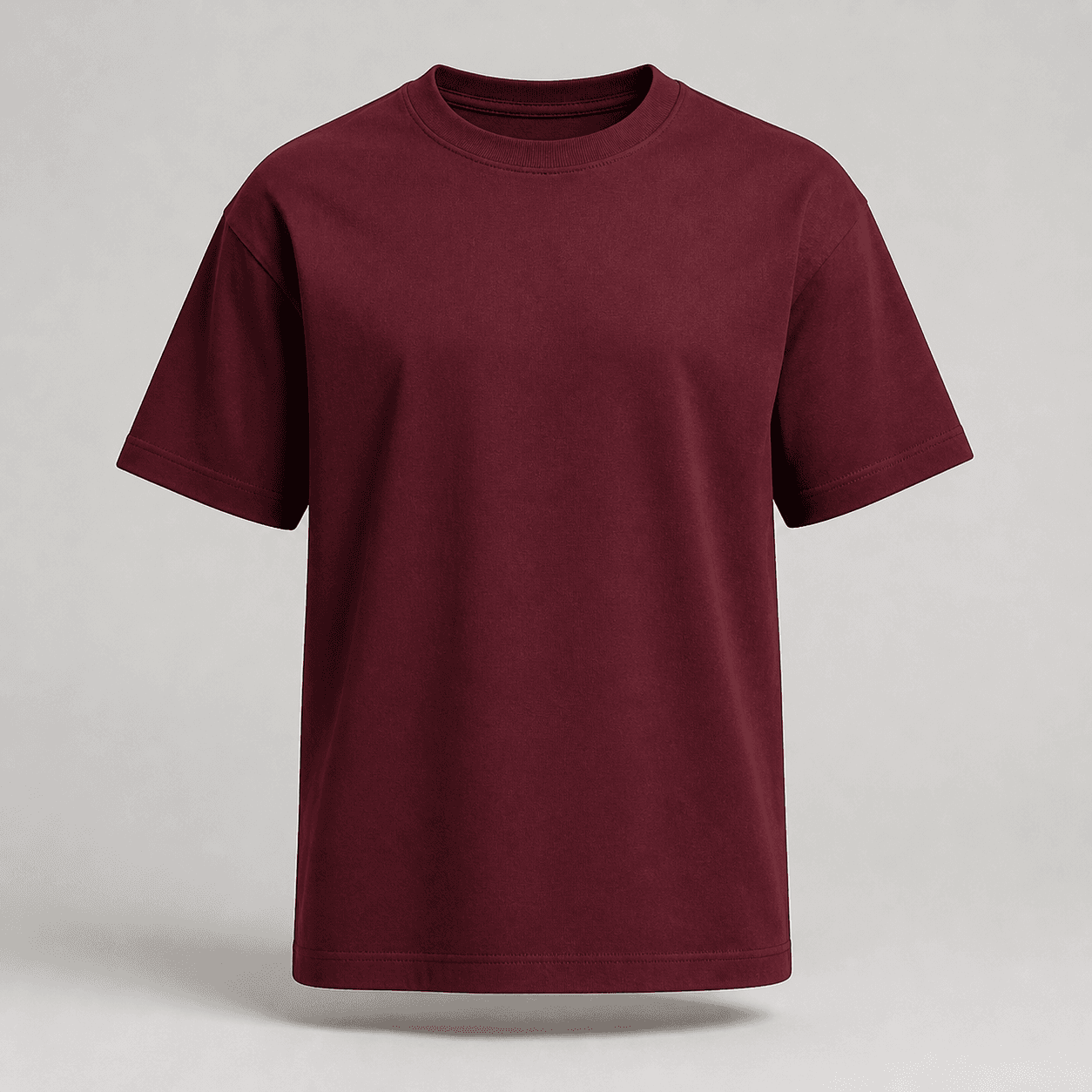 AI-generated demonstration product photograph of premium heavyweight t-shirt