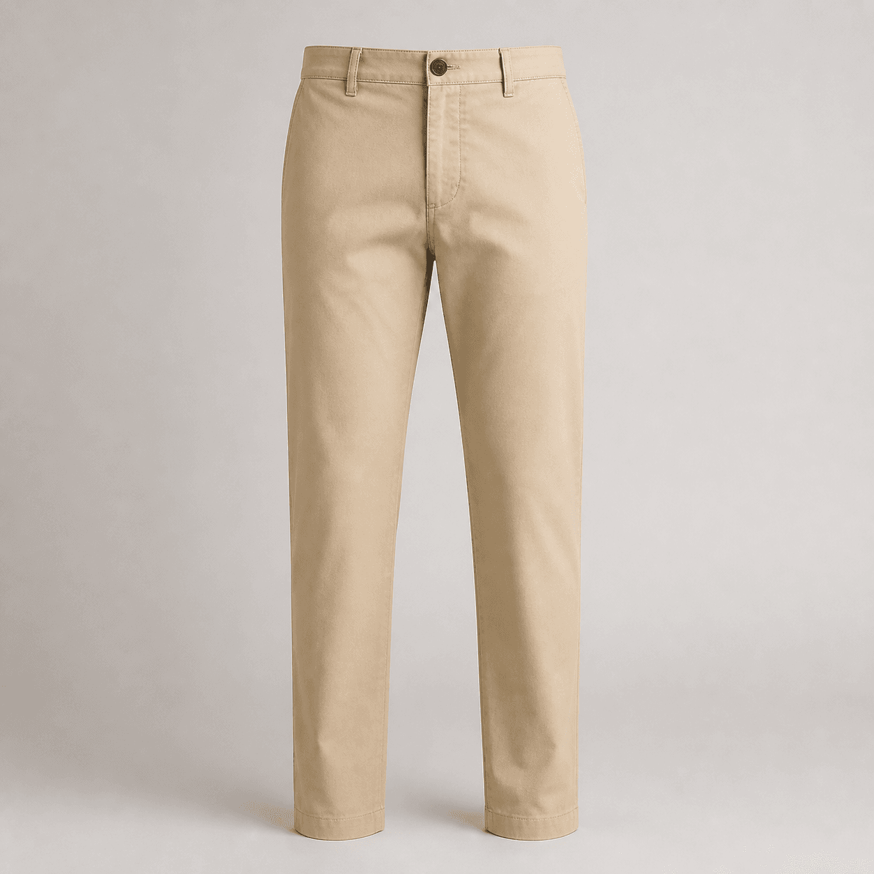 AI-generated demonstration product photograph of chino trousers