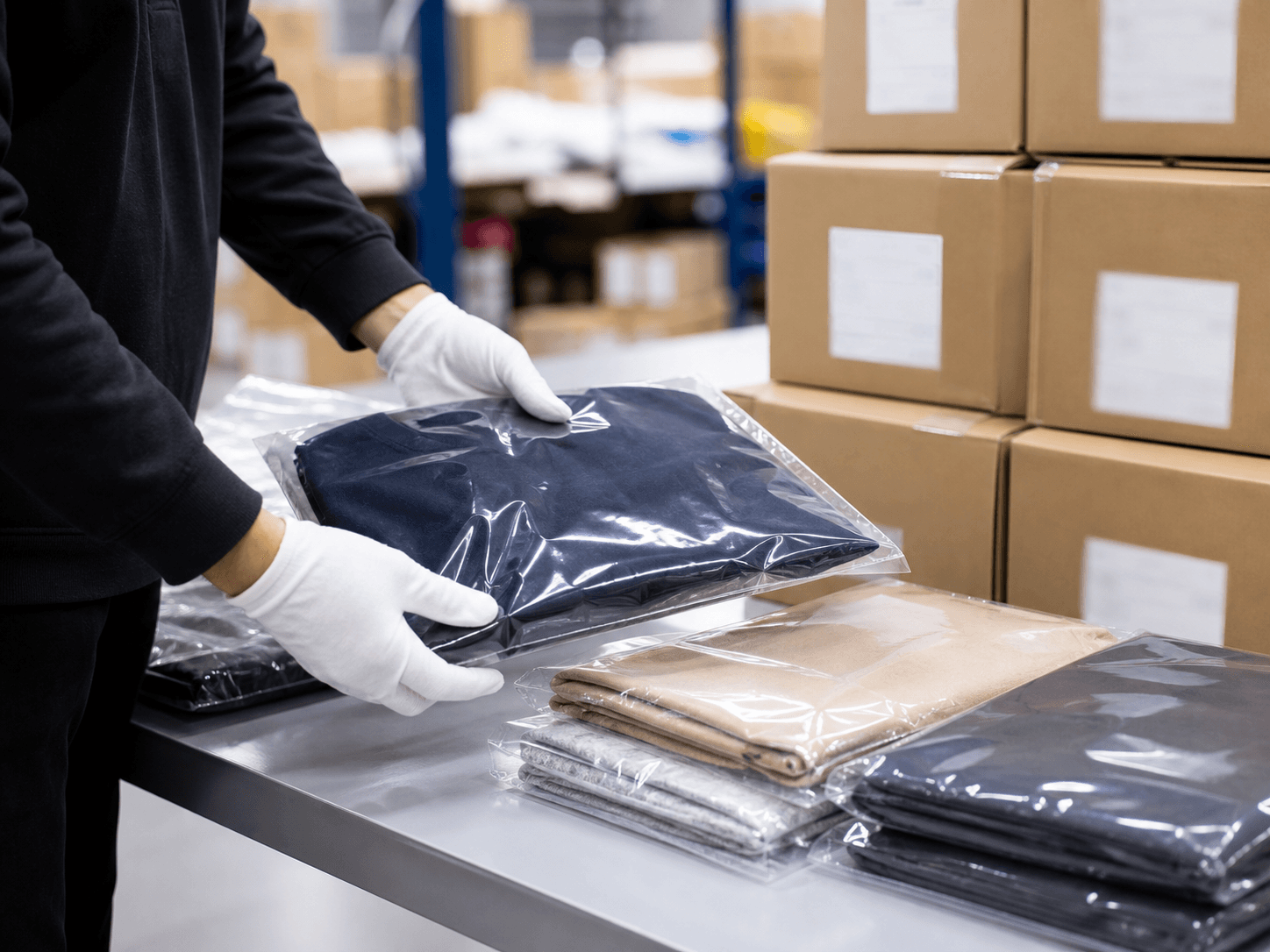 AI-generated demonstration of a final apparel packing check